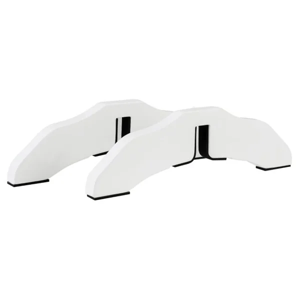 2 Supports de Pied en Bois pour Barrière pour Animaux de 2 CM d'Epaisseur Support de Barrière pour Stabilité Renforcée Marron/Blanc