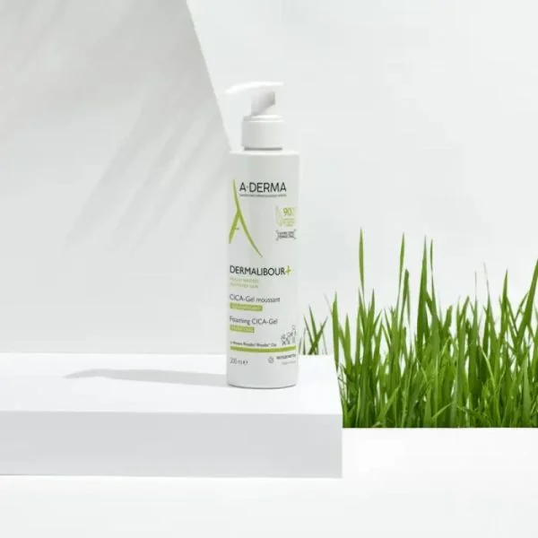 ADERMA Dermalibour+ CICA Gel Moussant Assainissant 200ml - Peaux Agressées - Avoine Rhealba BIO, Cuivre-Zinc
