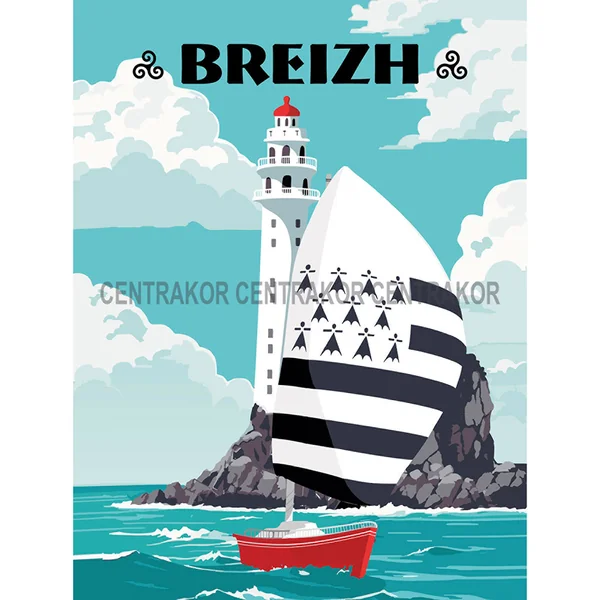 Affiche déco Bretons 30x40cm