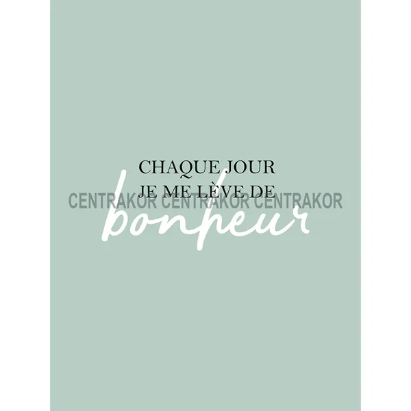 Affiche déco citation bonheur vert 30x40cm