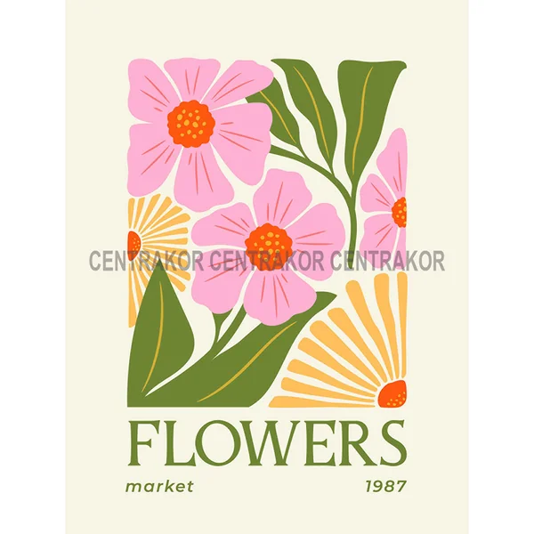 Affiche déco expo flowers 30x40cm
