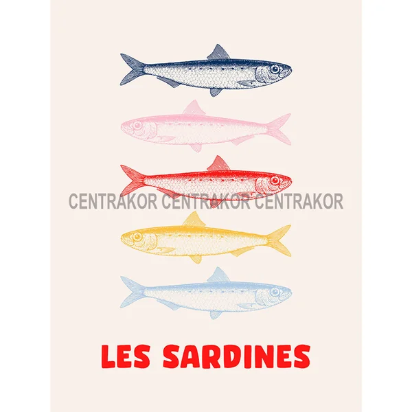 Affiche déco les sardines 30x40cm
