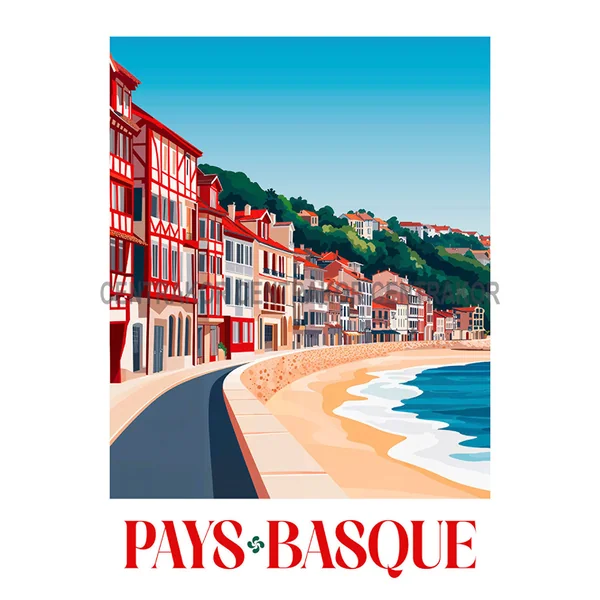 Affiche déco Pays Basque 30x40cm