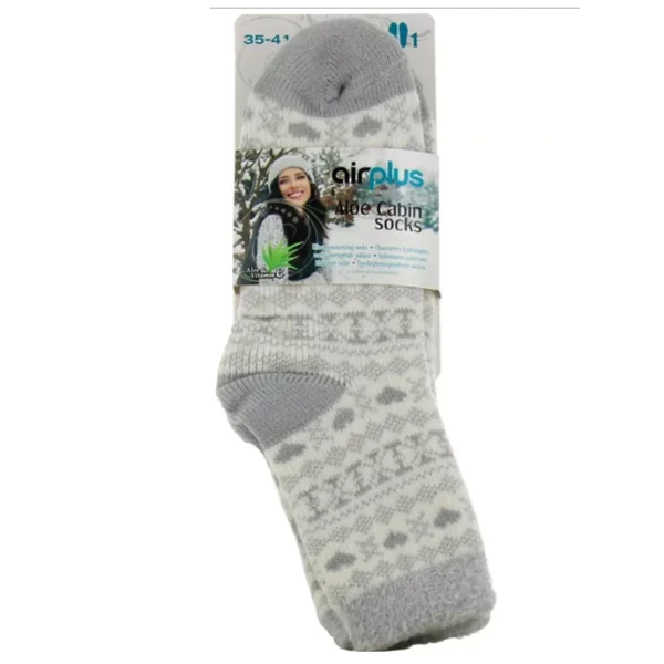 Airplus Aloe Cabin Socks femme coeur gris 35/41