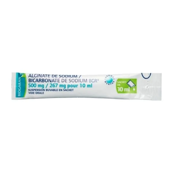 Alginate/Bicarbonate de Sodium 500mg/267 mg Biogaran - 24 sachets 10 ml