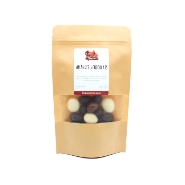 Amandes enrobées 3 chocolats