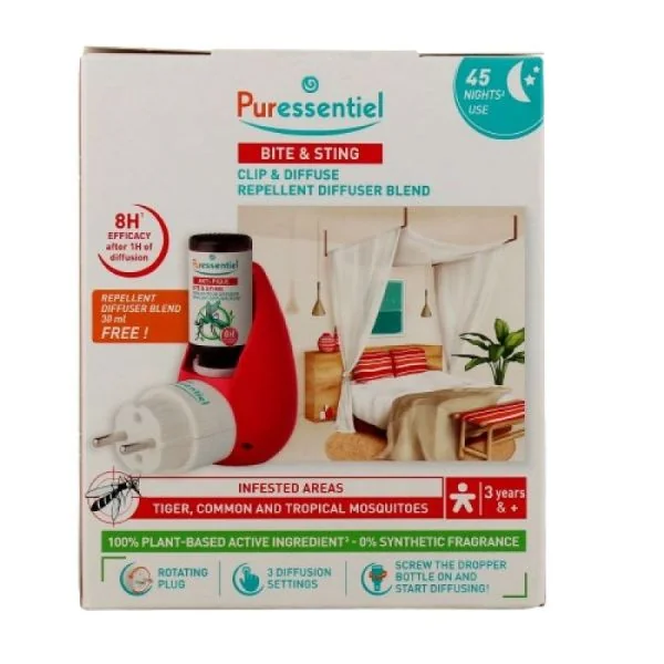 anti - pique / DIFFUSEUR - clip & diffuse ( prise ) - repulsif pour diffusion 30 ml offert