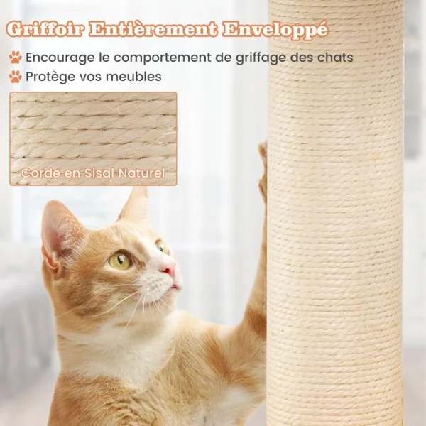 Arbre à Chat sur le Thème de l'Aviation Tour à Chat avec Perchoir en Forme d'Hélicoptère Poteau à Gratter Plateforme de Saut