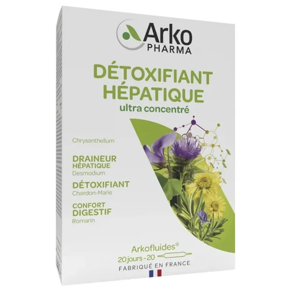 Arkofluides Détoxifiant Hépatique 20 Ampoules