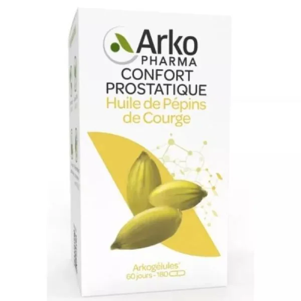 ARKOGELULES Huile de Pépins de Courge 600mg d' Acide Linoléique - Bte/180 - Confort Urinaire au Masculin