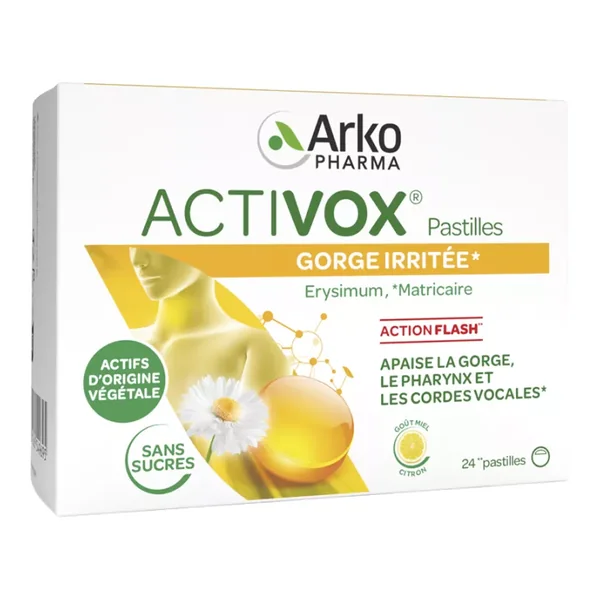 Arkopharma Activox gorge irritée 24 pastilles