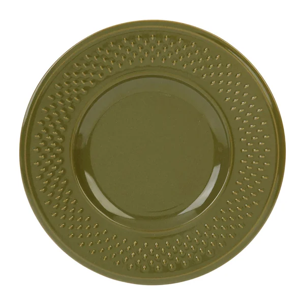 Assiette dessert faïence GRAIN DE RIZ verte D 21cm - LETHU