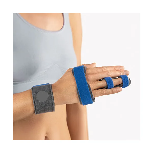 Attelle d'immobilisation d'un doigt avec support de poignet amovible