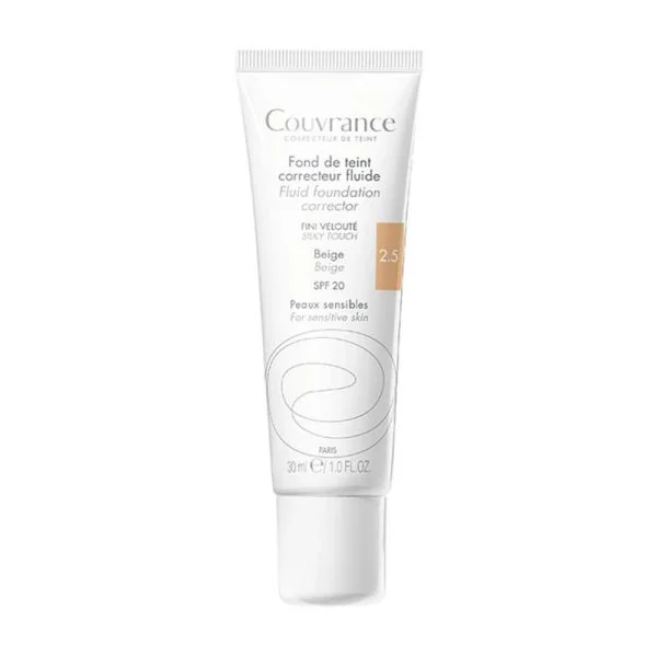 AVENE COUVRANCE Fond de Teint 2.5 Beige SPF20 Fluide Correcteur - T/30ml