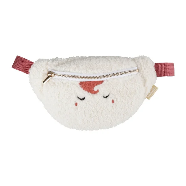 Banane licorne en moumoute blanche 19x11cm