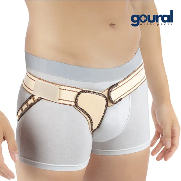 Bandage herniaire latéral renforcé à fermeture velcro