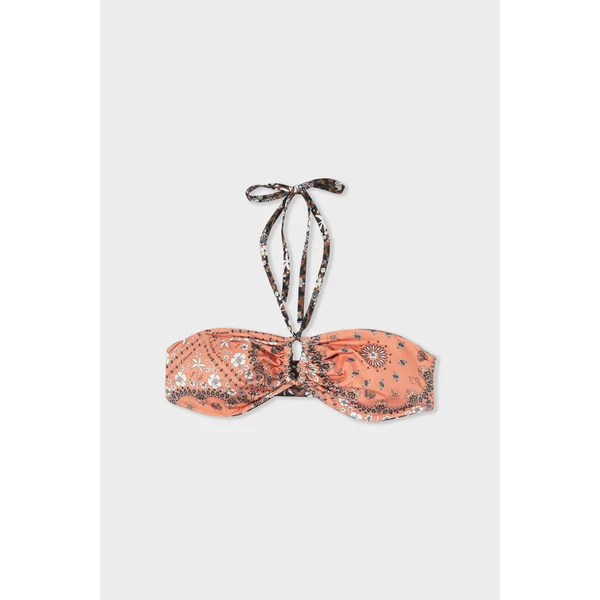 Bandeau haut de maillot imprimé réversible