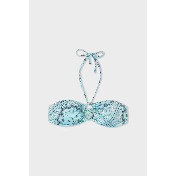 Bandeau haut de maillot imprimé réversible