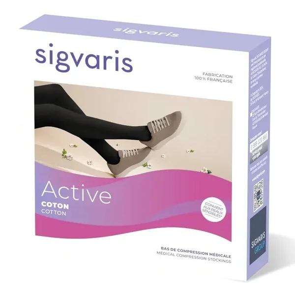 Bas de contention Femme Active Coton Classe 2 par Sigvaris