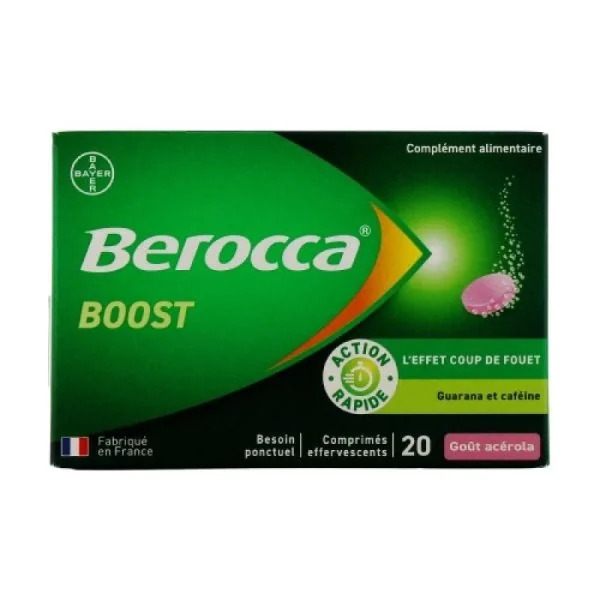 BEROCCA BOOST - Guarana Vitamines B, C - Bte/20 comprimés effervescents - BAYER