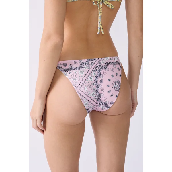 Bikini ficelle bas de maillot imprimé réversible