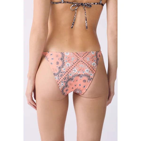 Bikini ficelle bas de maillot imprimé réversible