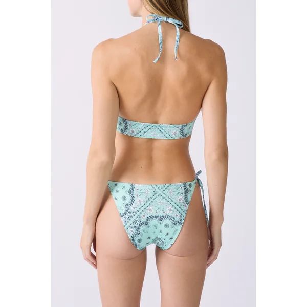 Bikini ficelle bas de maillot imprimé réversible