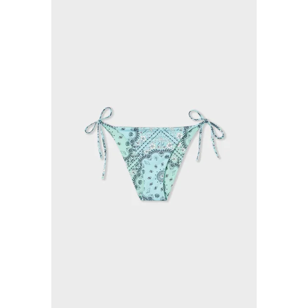 Bikini ficelle bas de maillot imprimé réversible