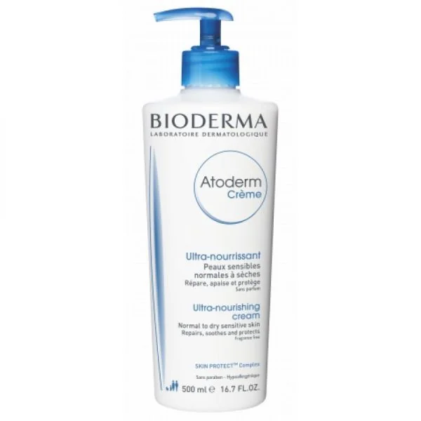 BIODERMA Atoderm Crème Ultra Nourrissante Hydratante 2x 500ml - Peaux Sensibles Normales à Sèches