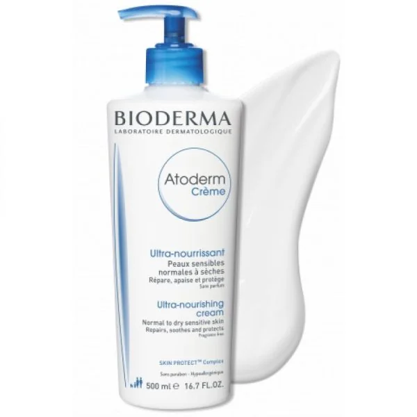 BIODERMA Atoderm Crème Ultra Nourrissante Hydratante 2x 500ml - Peaux Sensibles Normales à Sèches