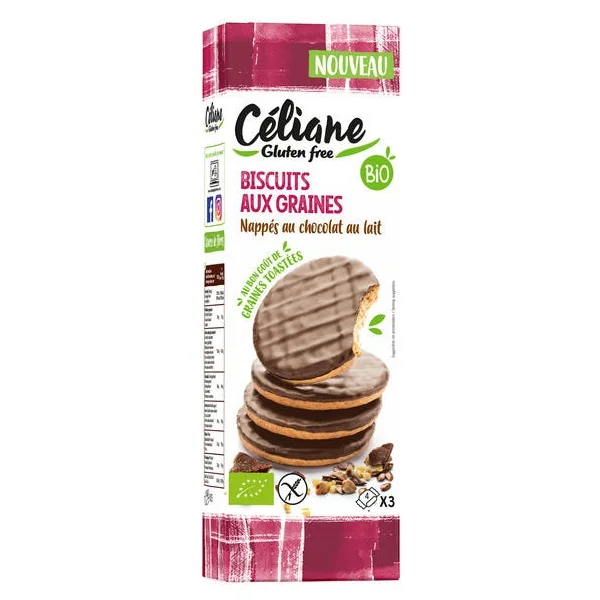 Biscuit aux graines nappé au chocolat au lait 150g