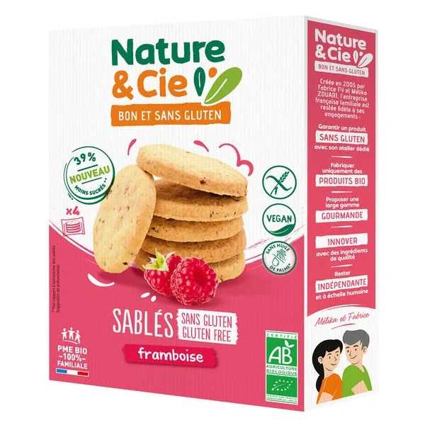 Biscuit sablé framboise (4 sachets de 4 biscuits) 135g