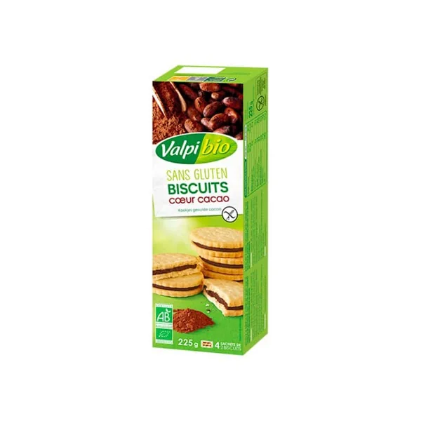 Biscuits cœur cacao sans gluten Valpibio