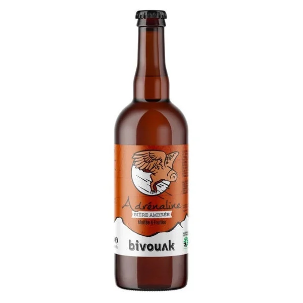 Bière ambrée Adrénaline 4,8° 75cl