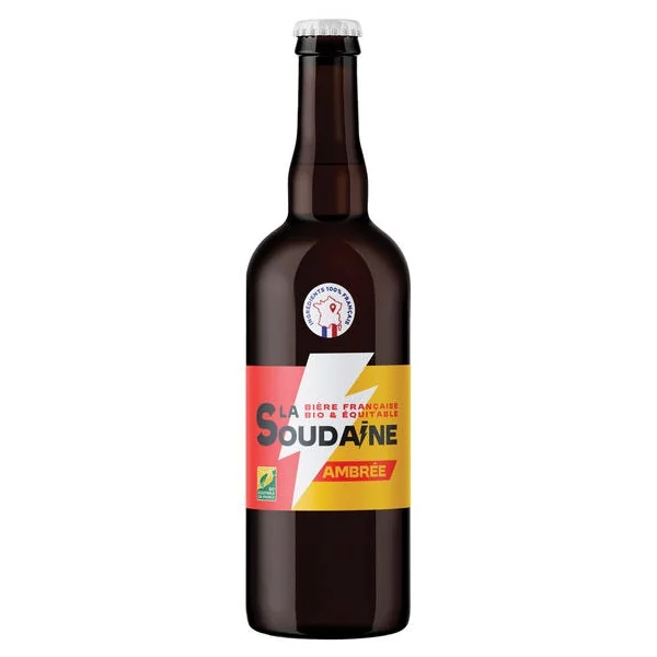 Bière ambrée La Soudaine 5,6° 75cl