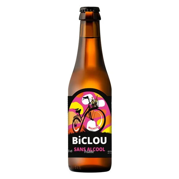 Bière fruitée Biclou sans alcool 0,5° 33cl