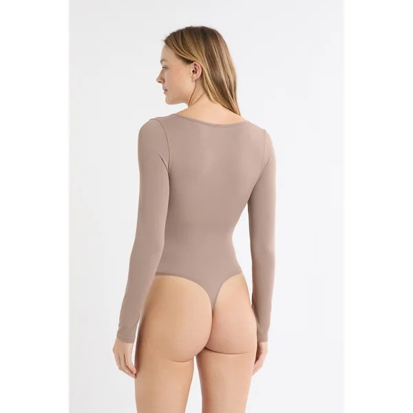 Body col carré manches longues