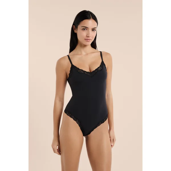 Body en microfibre et dentelle