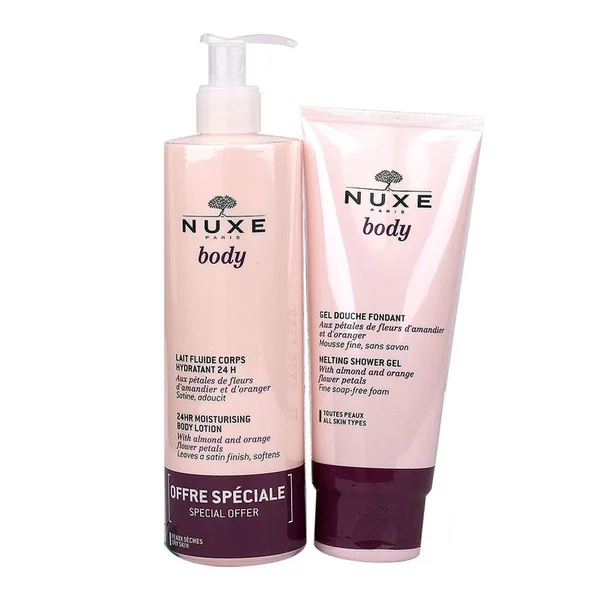 Body lait fluide corps hydratant 24h 400ml + gel offert