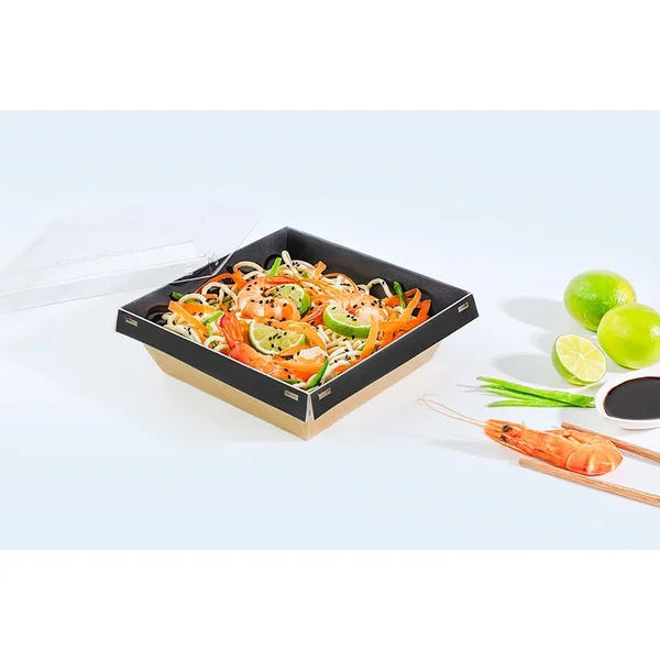 Boite carton Luxifood 1200cc avec couvercle PP