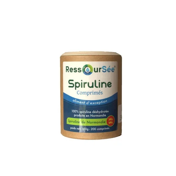 Boite de spiruline en comprimés