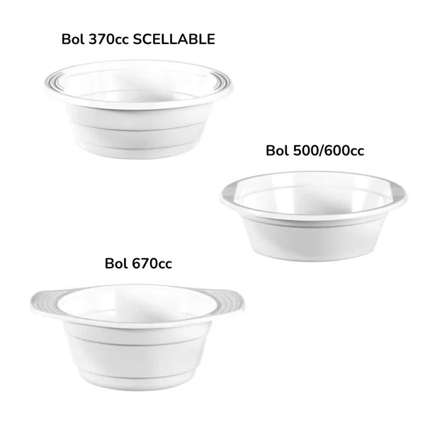 Bols blanc Réutilisable PS & PP
