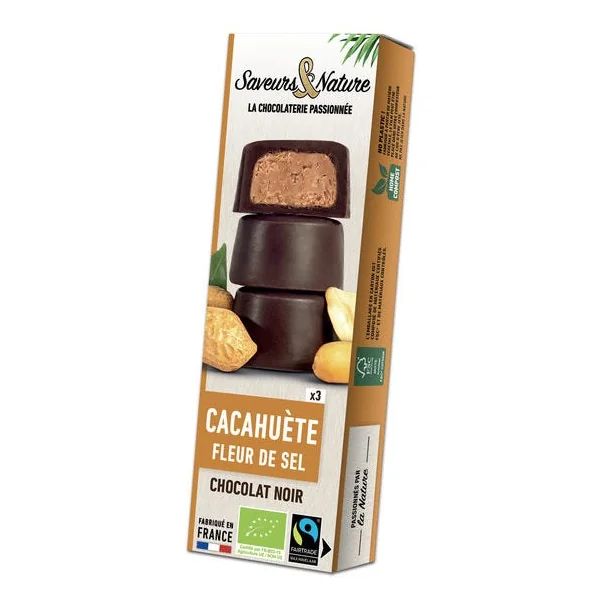 Bouchée choc noir cacahuète sel (3) 45g