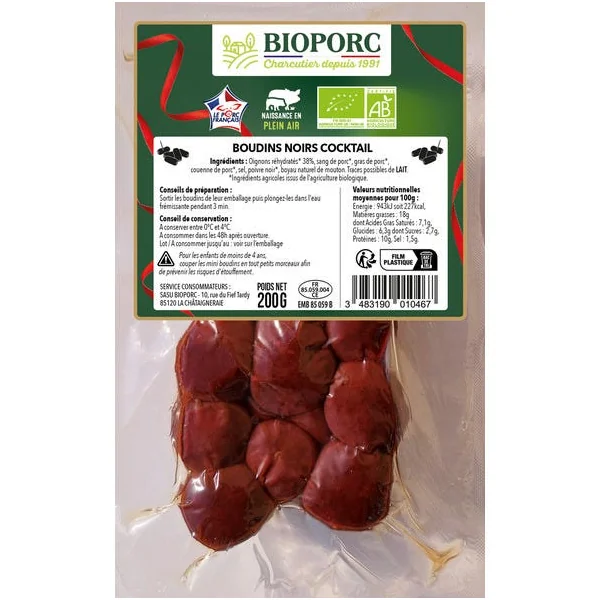 Boudins noirs cocktail 200g