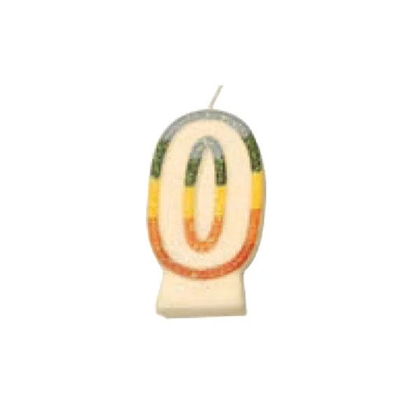 BOUGIES ANNIVERSAIRE N.0 GIVRE 9 CM BLANC CIRE (24 UNITÉ) - Garcia de Pou