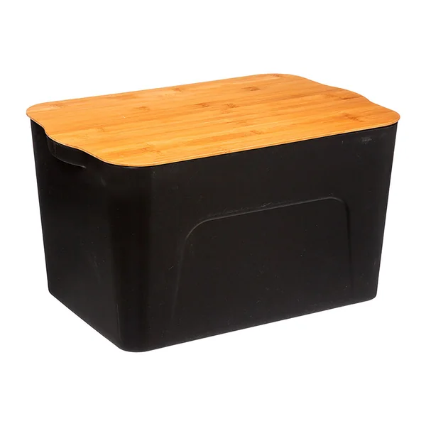 Boîte alimentaire noire couvercle bambou 24L