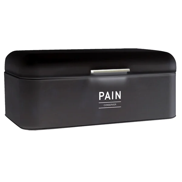 Boîte à pain en métal noire mat 42.5x23x16.5cm