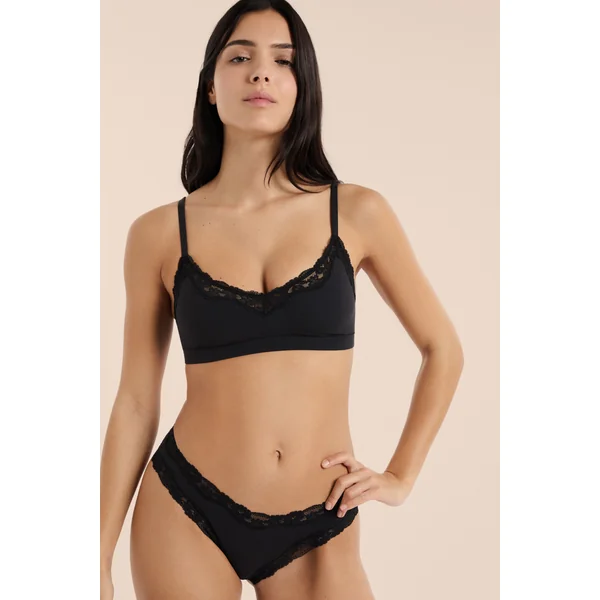 Brassière en microfibre et dentelle
