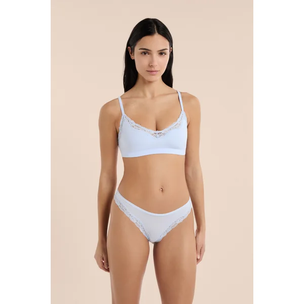 Brassière en microfibre et dentelle
