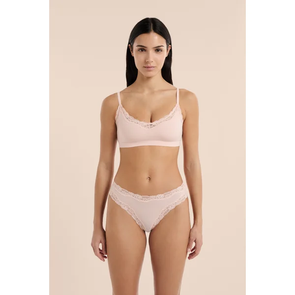 Brassière en microfibre et dentelle